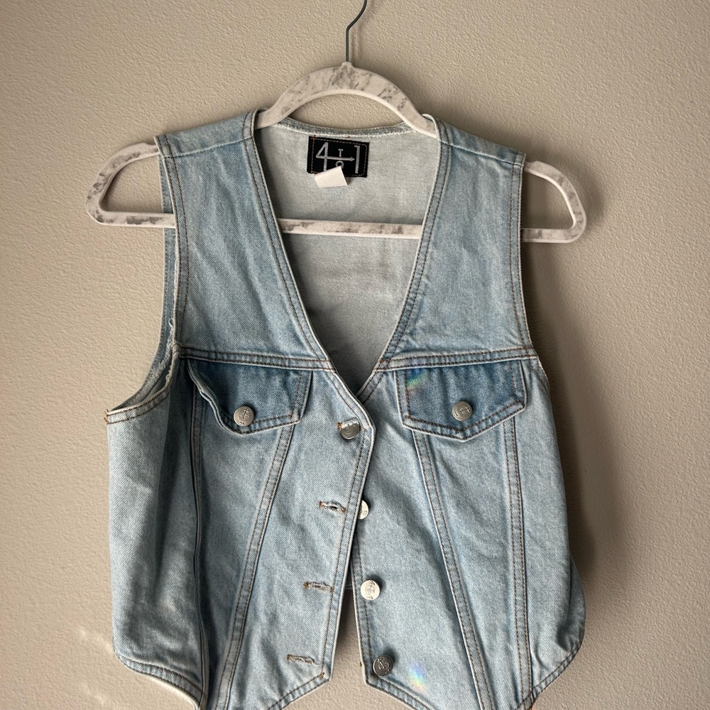 Light Blue Denim Vest